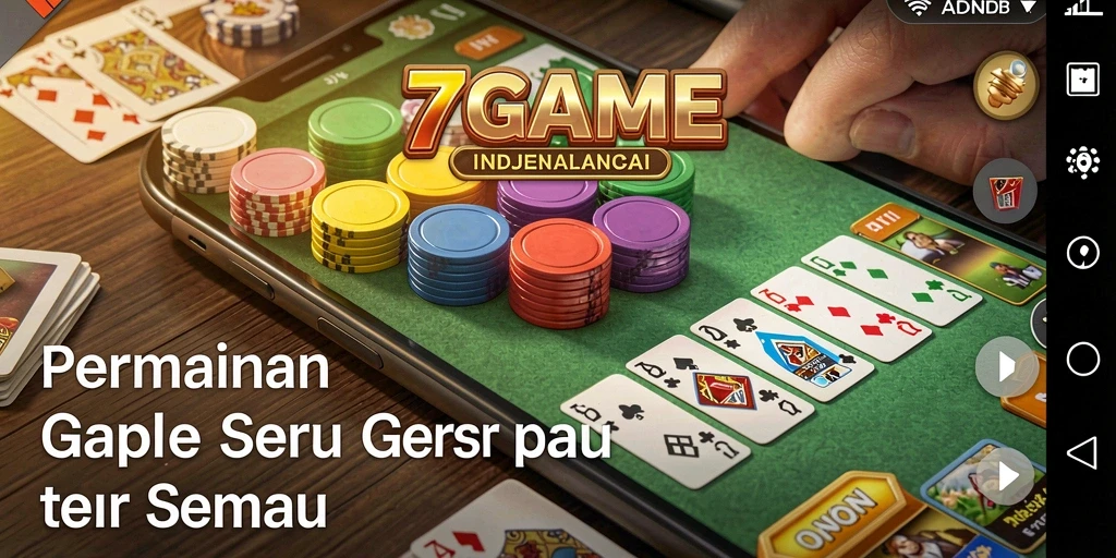 Screenshot utama menunjukkan gameplay seru Gaple di 7GAME.