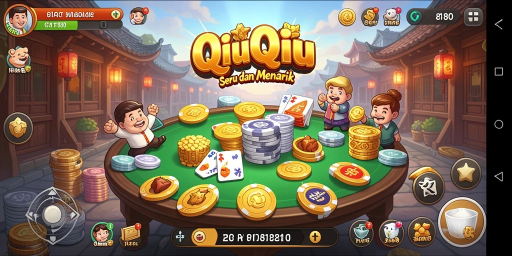 Tampilan gameplay QiuQiu yang seru dan kompetitif.