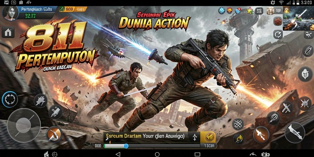 Tangkapan layar menunjukkan aksi mendebarkan dari game 8II.