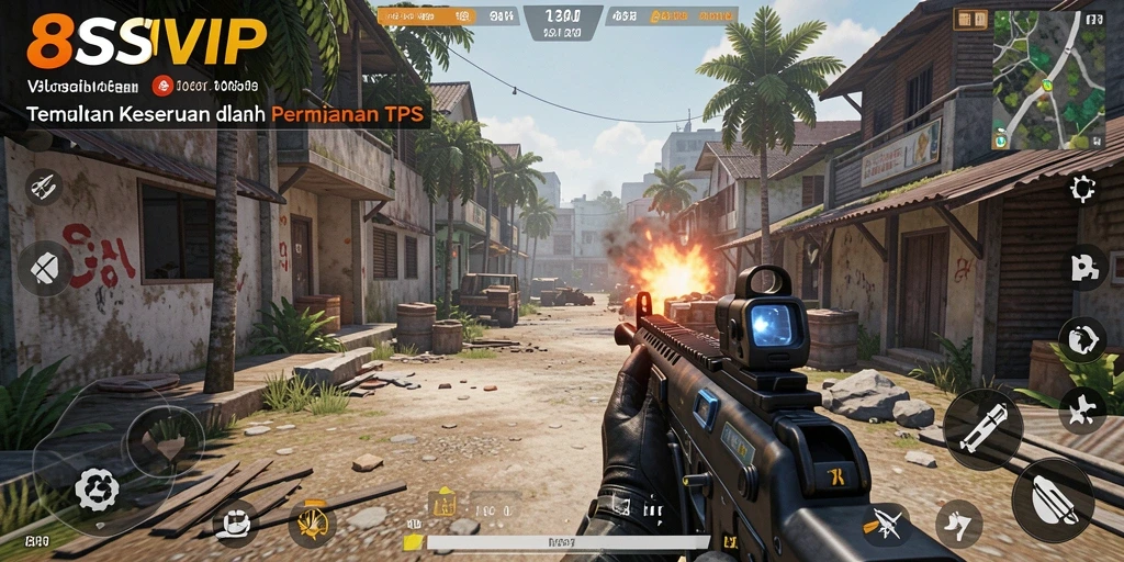 Screenshot gameplay yang menampilkan aksi seru dalam TPS.