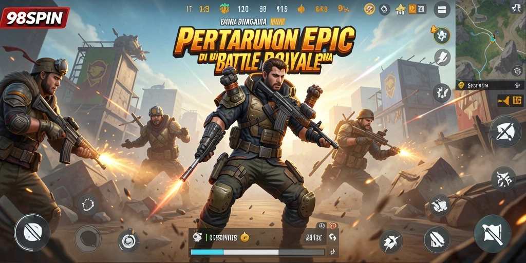 Gameplay intens di medan pertempuran Battle Royale.