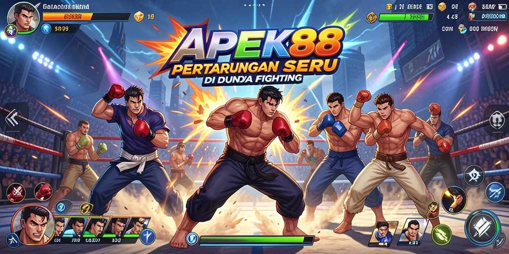Tampilan seru pertarungan dalam APEK88 dengan karakter beraksi.