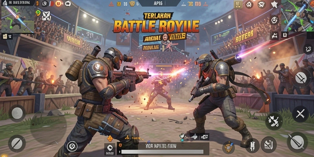 Tampilan grafis memukau dalam permainan Battle Royale.
