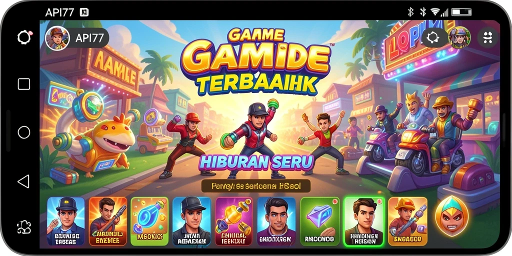 Tangkapan layar menunjukkan aksi seru permainan API77.