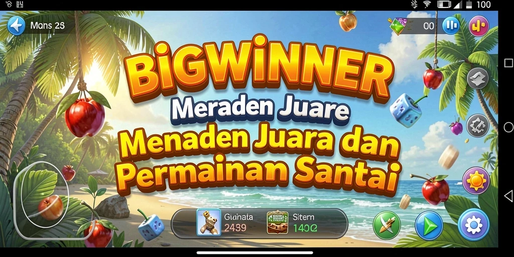 Tampilan screenshot utama BIGWINNER menunjukkan gameplay yang seru dan penuh warna.