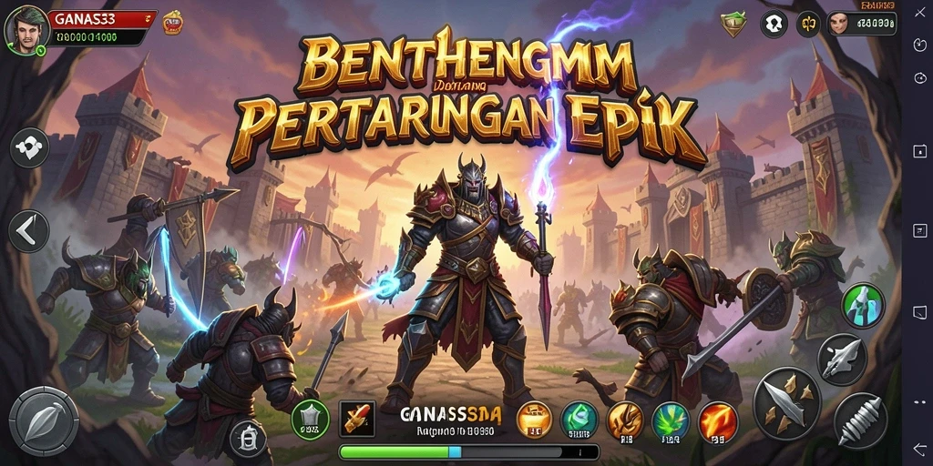 Tampilan gameplay epik dari GANAS33 dalam pertempuran Tower Defense.