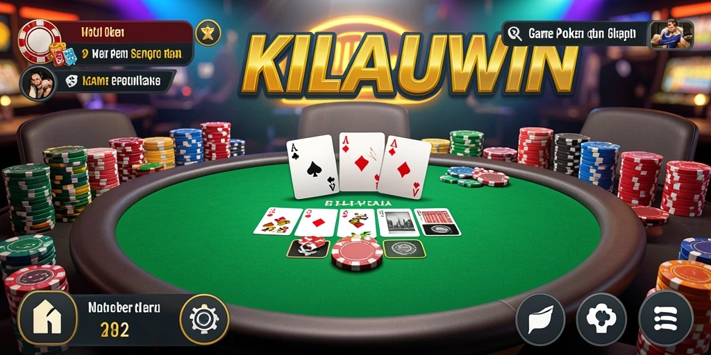 Screenshot menampilkan aksi seru dalam permainan Poker KILAUWIN.