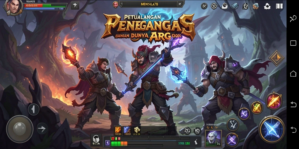 Tampilan gameplay epik dalam dunia ARPG MENYALA78.