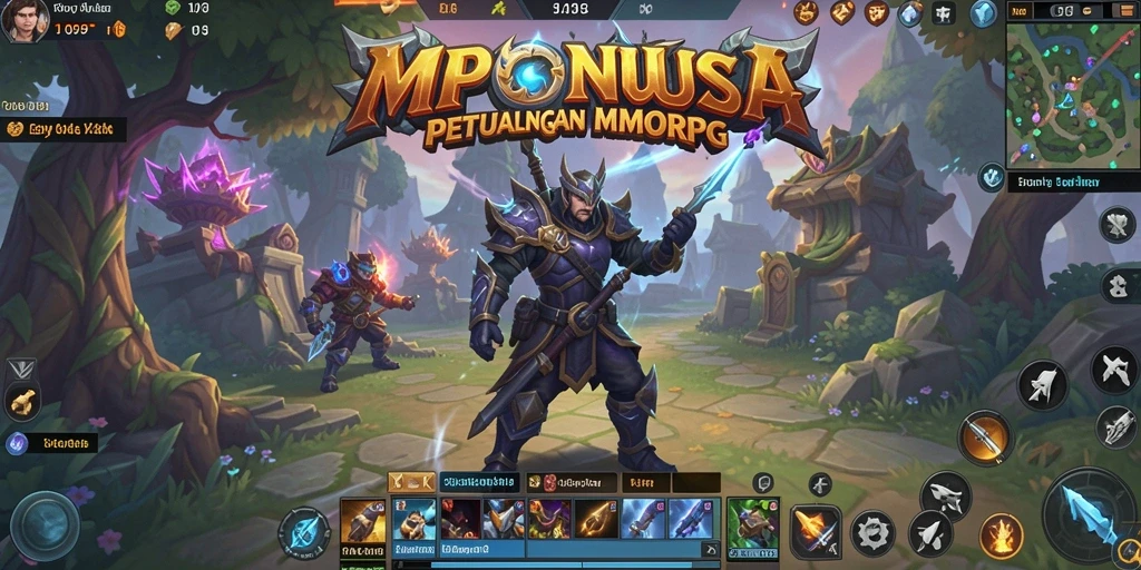 Tampilan gameplay epik dalam dunia MMORPG MPONUSA yang menakjubkan.
