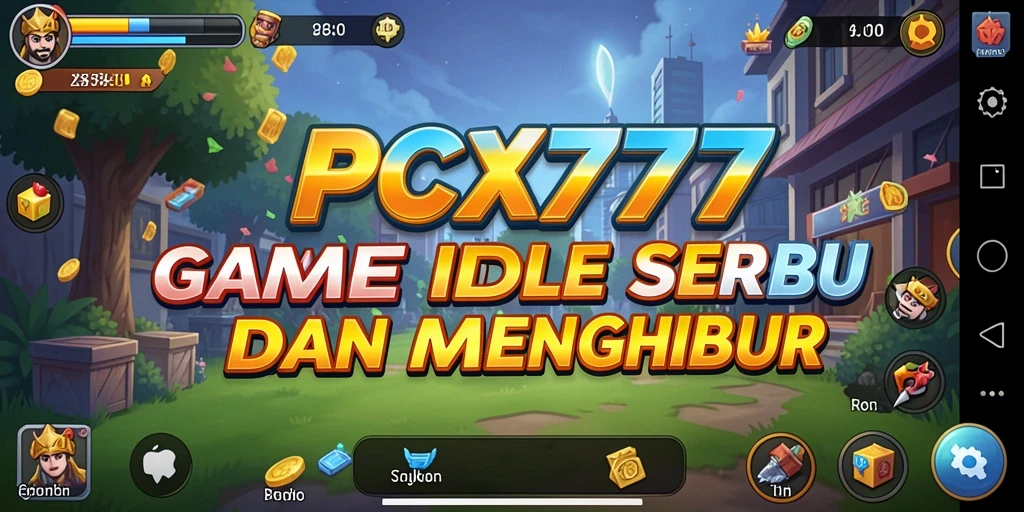 Screenshot utama PCX777 menampilkan gameplay Idle yang menawan dan interaktif.