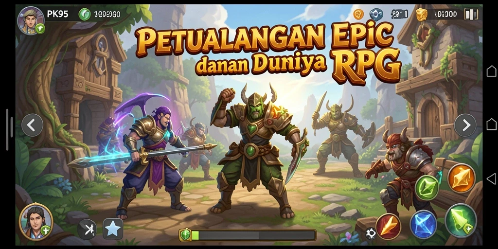 Gameplay PK95 yang menampilkan pertarungan seru dan dunia fantastis.