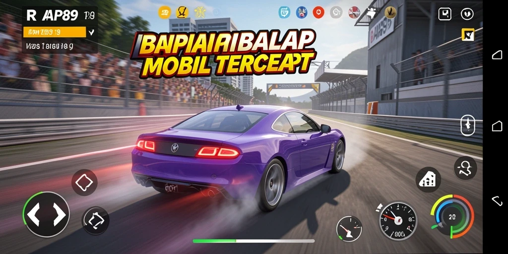 Tampilan gameplay mendebarkan dari RAP89 dengan aksi balap cepat.